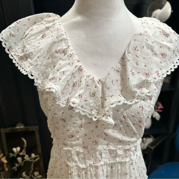 Just Me Tiered Midi Dress with Frill Neckline – Size M – Like New - Picture 7 of 15